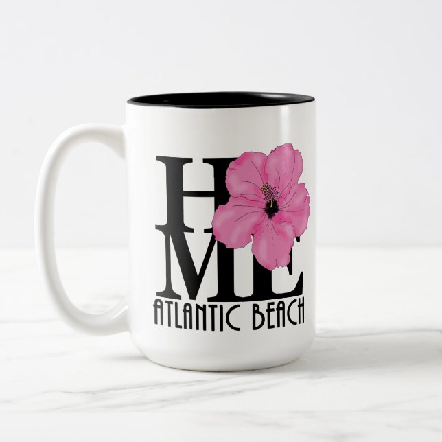 ZUHAUSE Atlantic Beach 15oz Rosa Hibiskus Zweifarbige Tasse (Links)