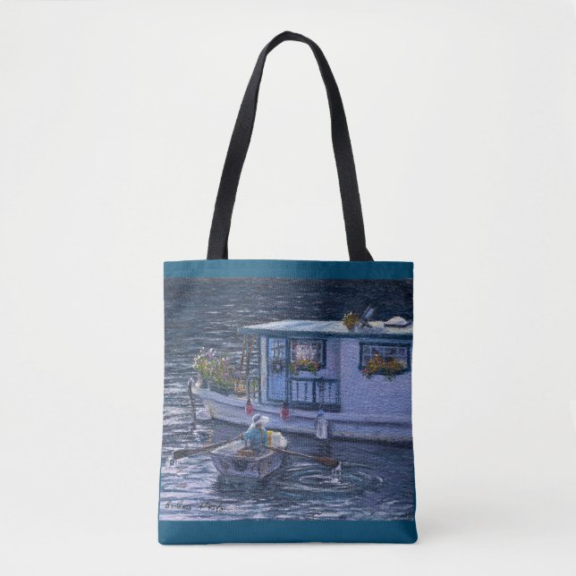"Zuhause auf dem Wasser" Tote-Tasche Tasche (Vorderseite)