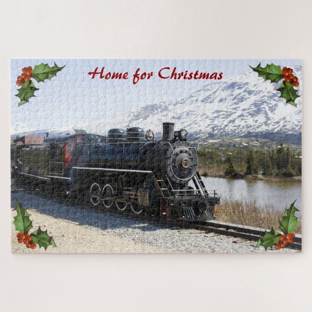 Zuhause auf dem Zug für Weihnachten Große Puzzle (Horizontal)