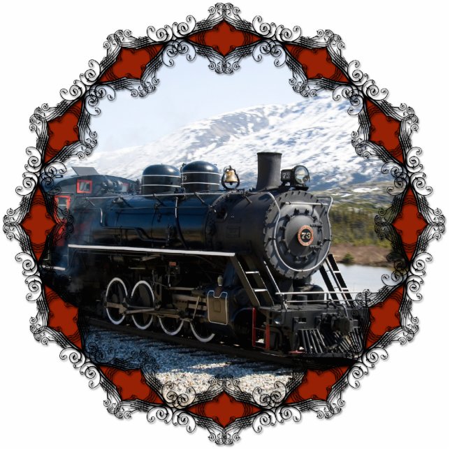 Zuhause auf dem Zug für Weihnachtsfeier Fotoskulptur Ornament (Vorne)