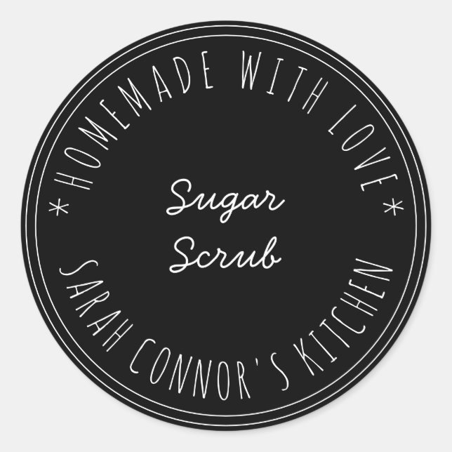 Zuhause aus Liebe Sugar Scrub Kraft Wellness-Cente Runder Aufkleber (Vorderseite)