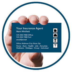 Zuhause Auto Health Life Insurance Agent Business  Visitenkarte
