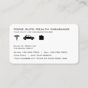Zuhause Auto Krankenversicherung Agent Visitenkarte