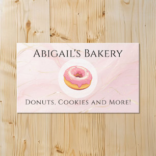 Zuhause Bäckerei Donut Rosa Zuckerguss Backen Visitenkarte