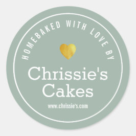 Zuhause-Bäckerei grün personalisiert Runder Aufkleber