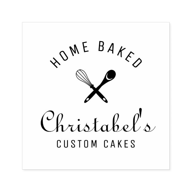 ZUHAUSE BAKED | Logo für Kuchen Gummistempel (Prägung)
