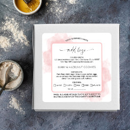 Zuhause Bakery Food License für das Logo "Pink Wat Quadratischer Aufkleber