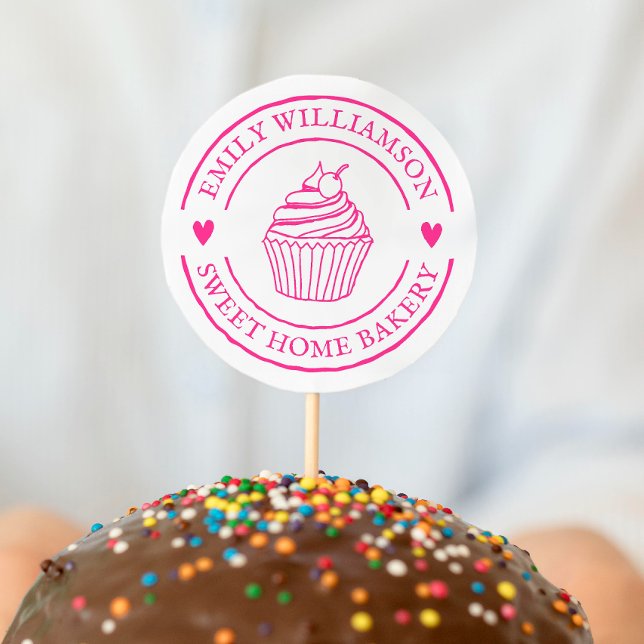 Zuhause-Bakery-Logo für handgezeichnete Cupcake &  Gummistempel (Rubber Stamp Mock-up)