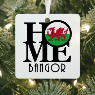 ZUHAUSE Bangor Wales Ornament Aus Metall