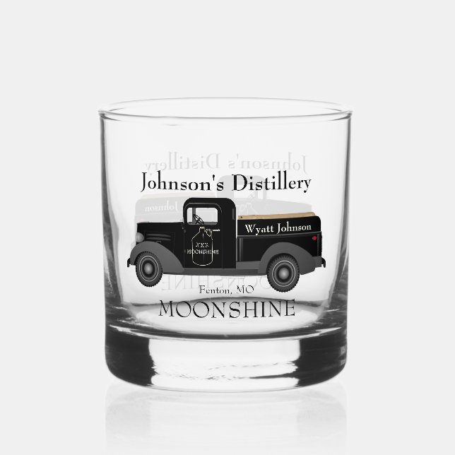 Zuhause Bar Fun Moonshine Rocks Whiskey Glass Whiskyglas (Vorderseite)