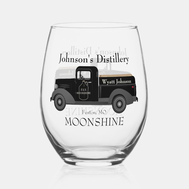 Zuhause Bar Fun Moonshine Stemless Weinglas Ohne Stiel (Vorderseite)