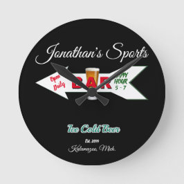 Zuhause Bar Tavern Man Cave Cold Beer Man Cave Wal Runde Wanduhr