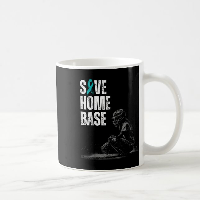Zuhause Base Baseball Player Ovarialkrebs Awar ger Kaffeetasse (Rechts)