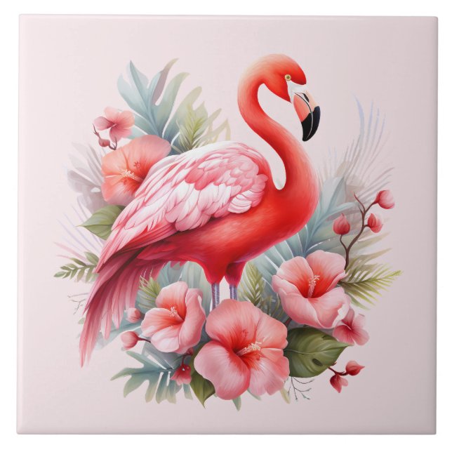 Zuhause Beach Rosa Flamingo Liebhaber des Handwerk Fliese (Vorderseite)