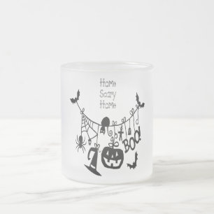 Zuhause Beängstigend Zuhause Bats Pumpkin, Black C Mattglastasse