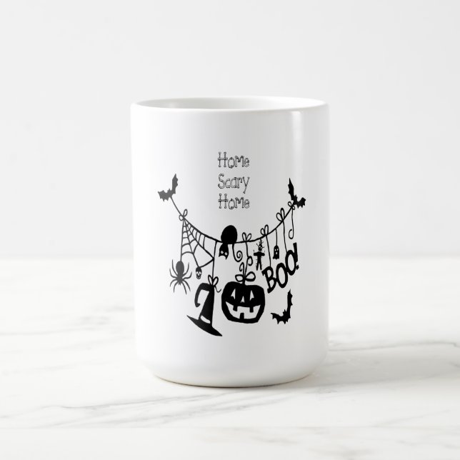 Zuhause Beängstigend Zuhause Bats Pumpkin, Black C Verwandlungstasse (Zentrum)