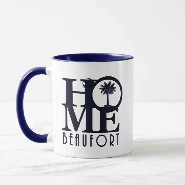 ZUHAUSE Beaufort Blauer Text Tasse (Links)