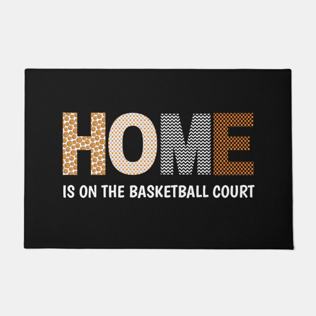 Zuhause befindet sich auf dem Basketballplatz Fußmatte (Vorderseite)
