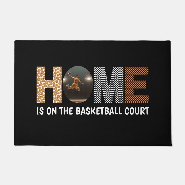 Zuhause befindet sich auf dem Basketballplatz Fußmatte (Vorderseite)