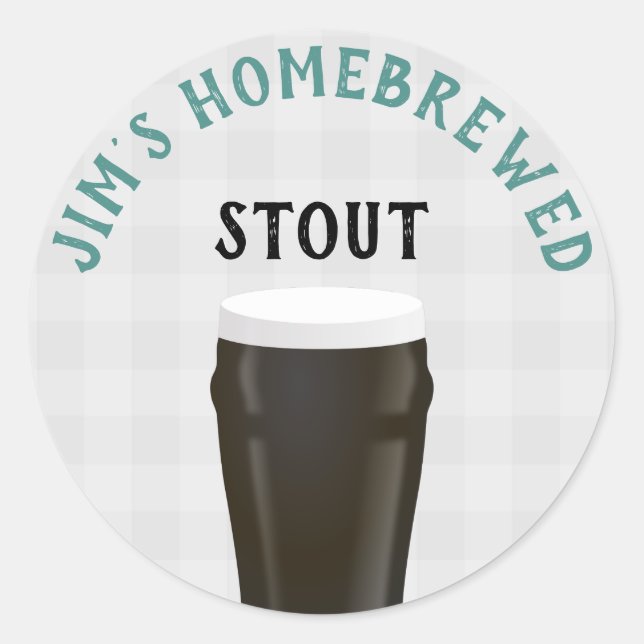 Zuhause-Bierstout Runder Aufkleber (Vorderseite)