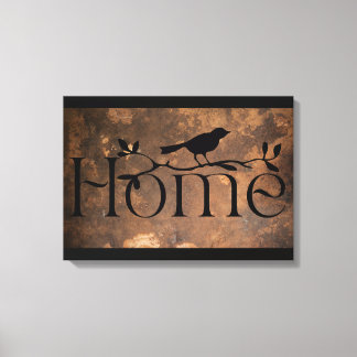 Zuhause Bird Illustration Bold Wall Art Leinwanddruck