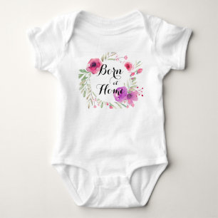 Zuhause Birth Floral Baby Girl Strampler
