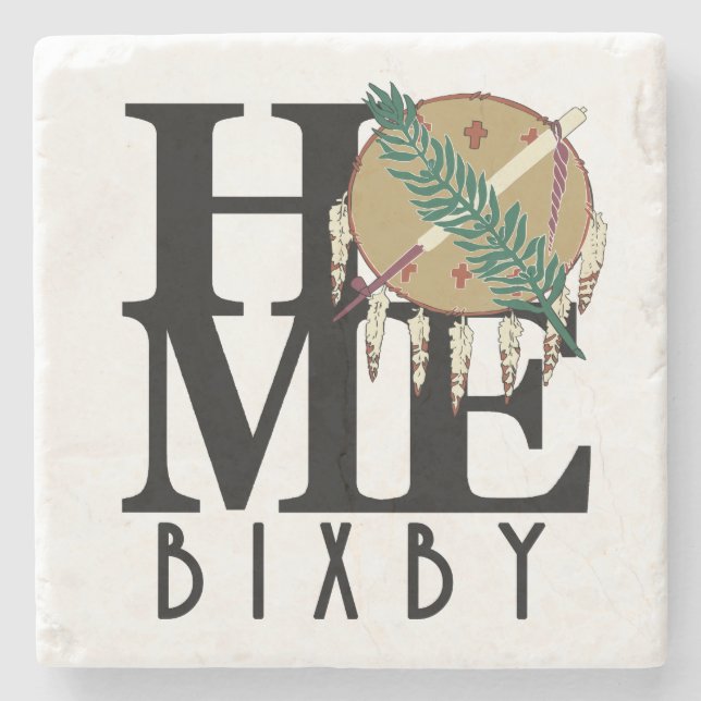 ZUHAUSE Bixby Oklahoma Steinuntersetzer (Vorderseite)