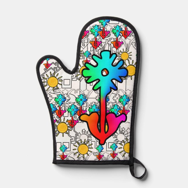 Zuhause Blume Sunshine Ofenhandschuh (Vorderseite)