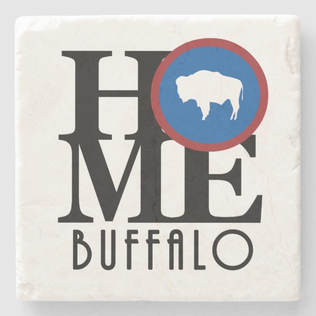 ZUHAUSE Buffalo Wyoming Steinuntersetzer (Vorderseite)