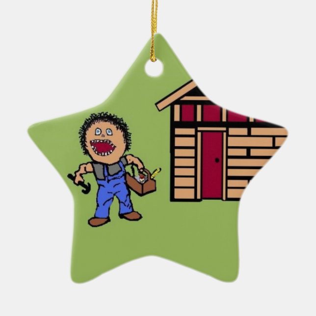 Zuhause Builder Handyman Keramik Ornament (Vorne)