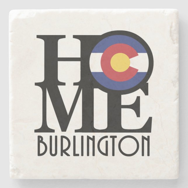 ZUHAUSE Burlington Colorado Steinuntersetzer (Vorderseite)