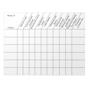 Zuhause Cake Business Order Tracking-Formular Notizblock