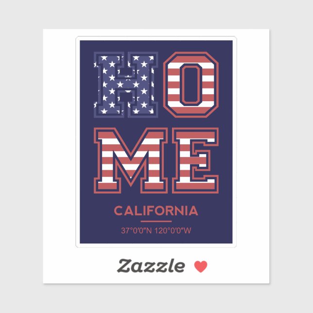Zuhause California Aufkleber (Blatt)