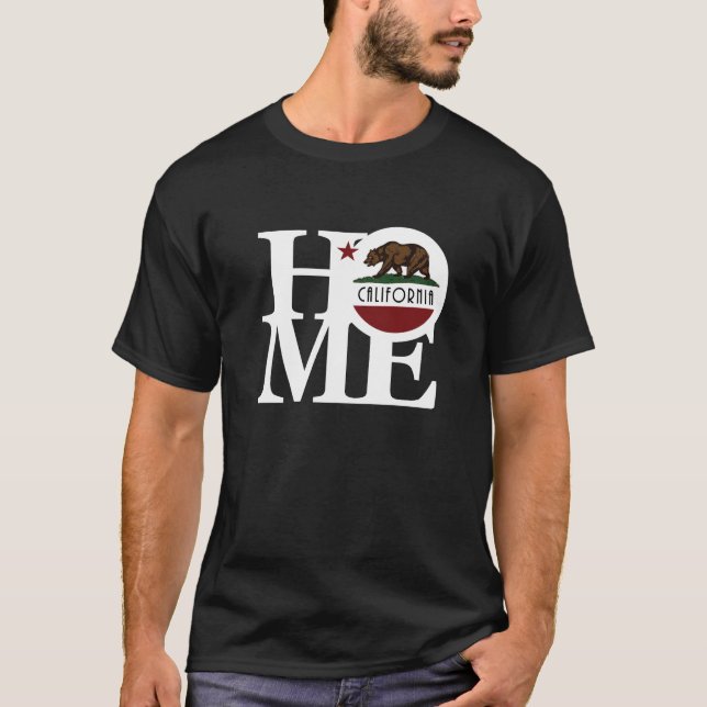 ZUHAUSE California (weißer Text), Vordergrunddruck T-Shirt (Vorderseite)
