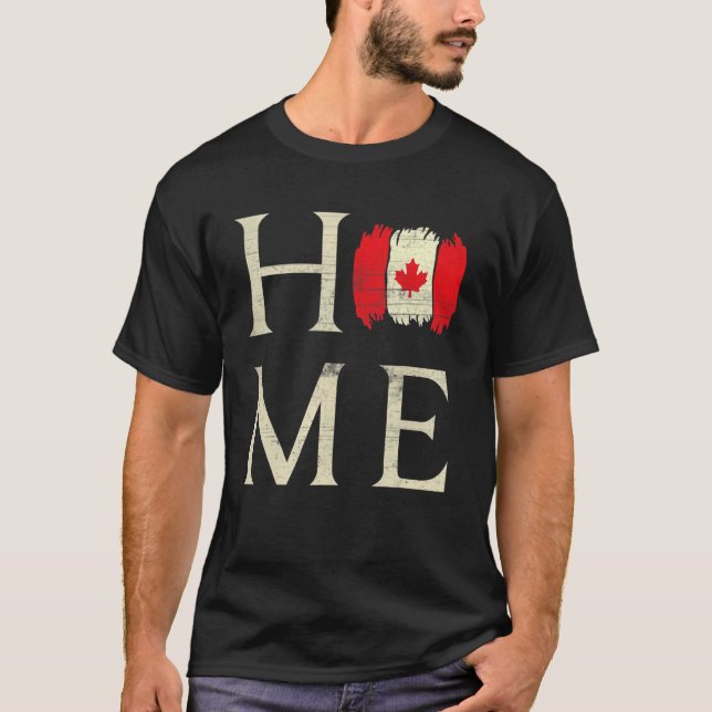 Zuhause Canada Day Maple Proud kanadische Flagge K T-Shirt (Vorderseite)
