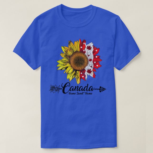 Zuhause Canada Day Maple Sonnenblume 1. Juli Indep T-Shirt (Design vorne)
