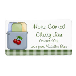 Zuhause Canned Cherry Jam Jar Label (personalisier