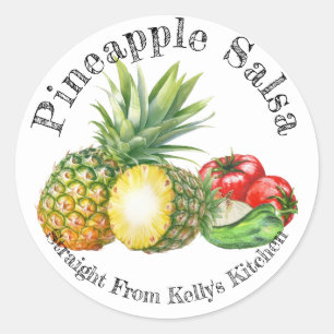 Zuhause Canning Business Ananas Salsa Food Label Runder Aufkleber