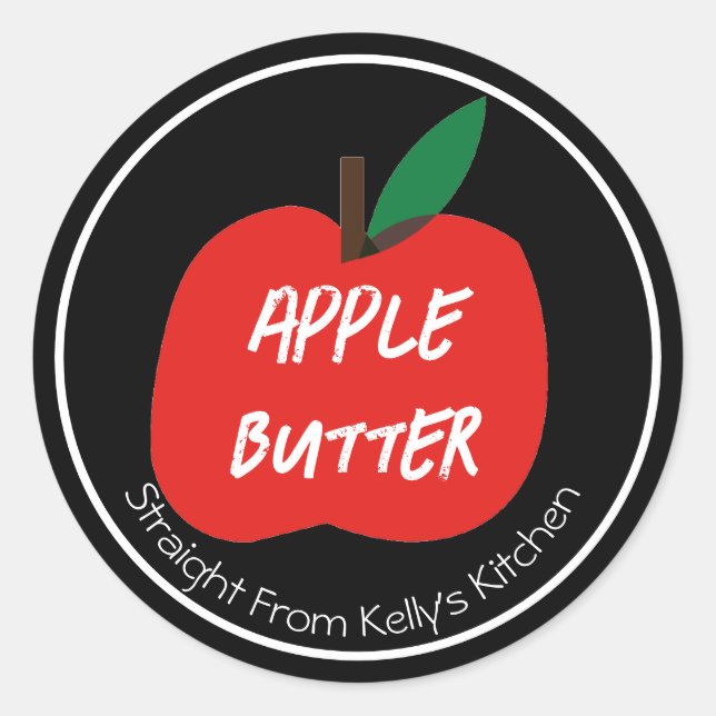 Zuhause Canning Business Apple Butter Modern Label Runder Aufkleber (Vorderseite)