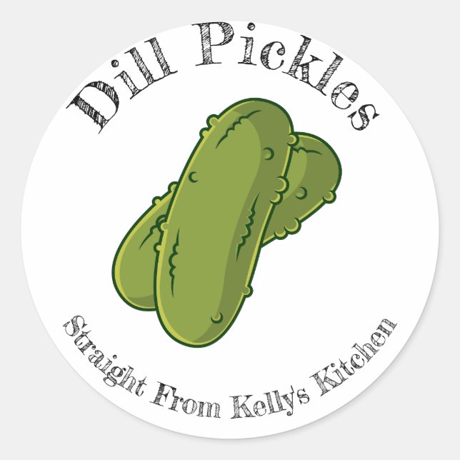 Zuhause Canning Business Dill Pickles Food Label Runder Aufkleber (Vorderseite)