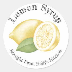 Zuhause Canning Business Lemon Sirup Food Label Runder Aufkleber