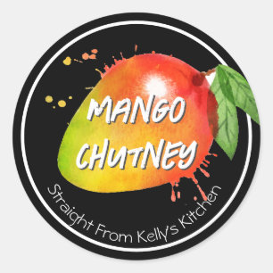 Zuhause Canning Business Mango Chutney Modern Labe Runder Aufkleber