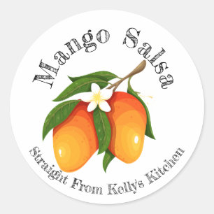 Zuhause Canning Business Mango Salsa Food Label Runder Aufkleber