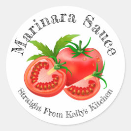 Zuhause Canning Business Marinara Sauce Food Label Runder Aufkleber