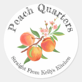 Zuhause Canning Business Peach Quarter Food Label Runder Aufkleber