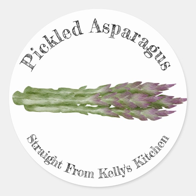 Zuhause Canning Business Pickled Asparagus Food La Runder Aufkleber (Vorderseite)