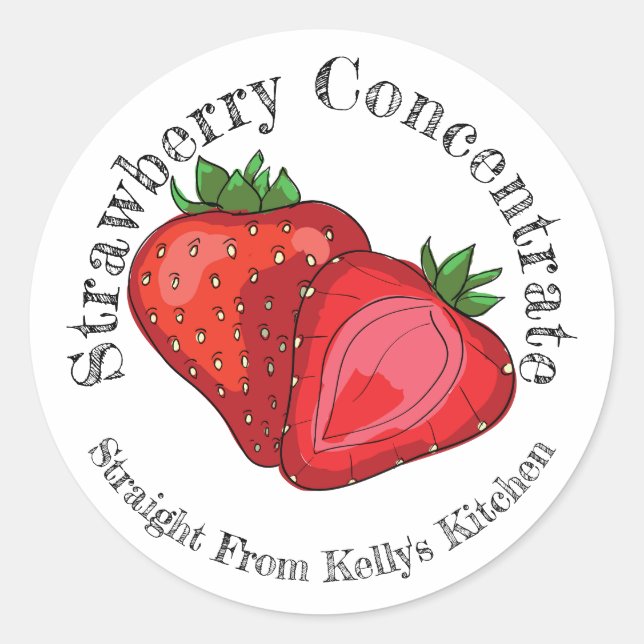 Zuhause Canning Business Strawberry Concentrate La Runder Aufkleber (Vorderseite)