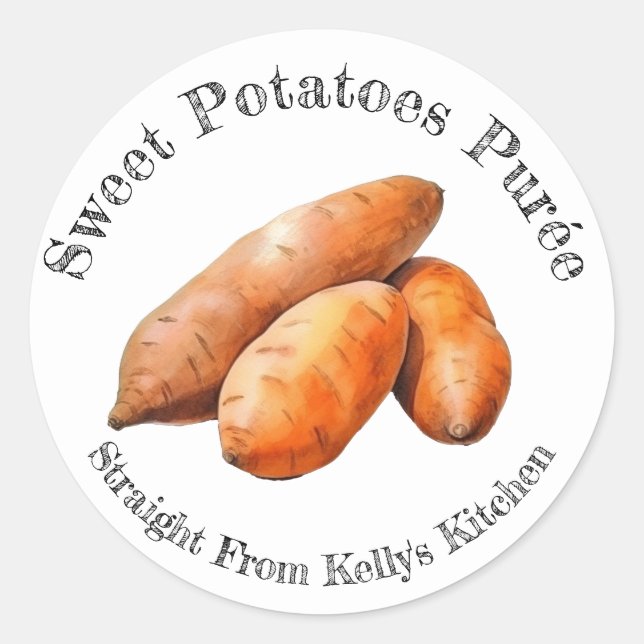 Zuhause Canning Business Sweet Potato Food Label Runder Aufkleber (Vorderseite)