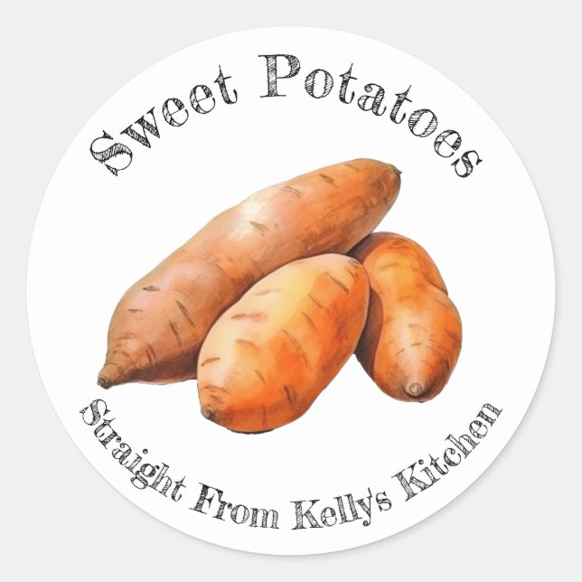 Zuhause Canning Business Sweet Potato Food Label Runder Aufkleber (Vorderseite)