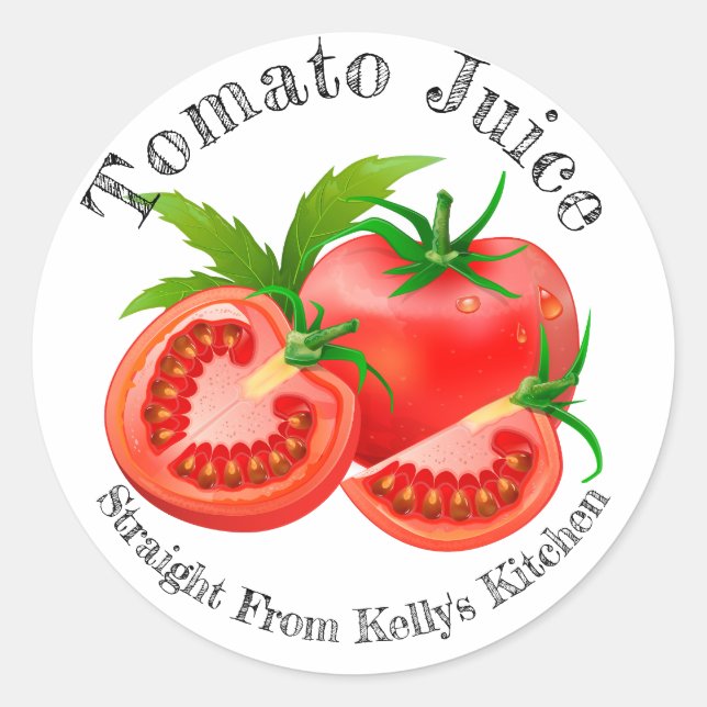 Zuhause Canning Business Tomato Juice Food Label Runder Aufkleber (Vorderseite)